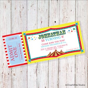 Zirkus Ticket Einladung (digitale Datei)
