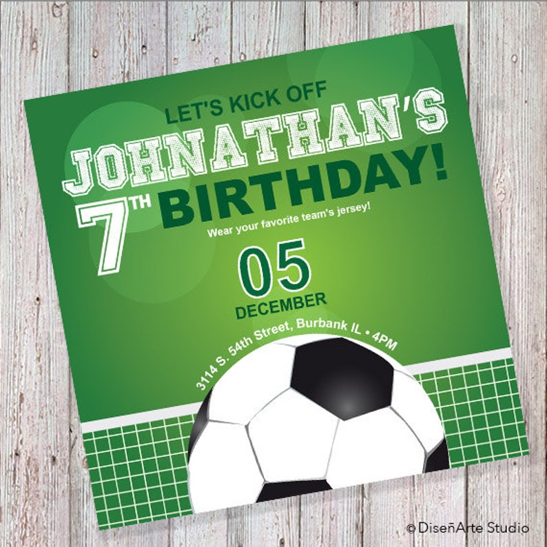 Soccer Birthday Invitation DIGITAL FILE Etsy