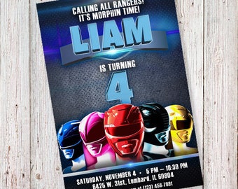 Power Ranger Invites Etsy