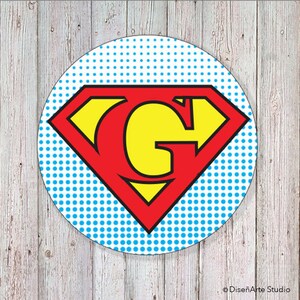 Aniversário de super-herói - etiquetas redondas de 2" (ARQUIVO DIGITAL)