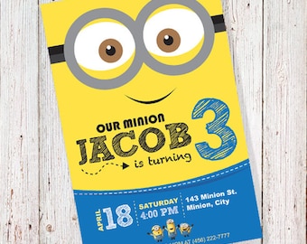 Zaproszenie urodzinowe Minionków (PLIK CYFROWY)
