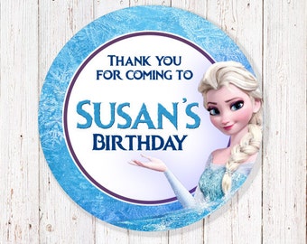 Frozen Birthday - 2" Round Thank You Labels