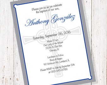 Baptism Invitation - English or Spanish  (DIGITAL FILE)