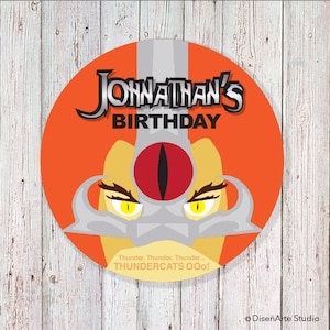 Thundercats Birthday - 2&quot; Round Labels (DIGITAL FILE)