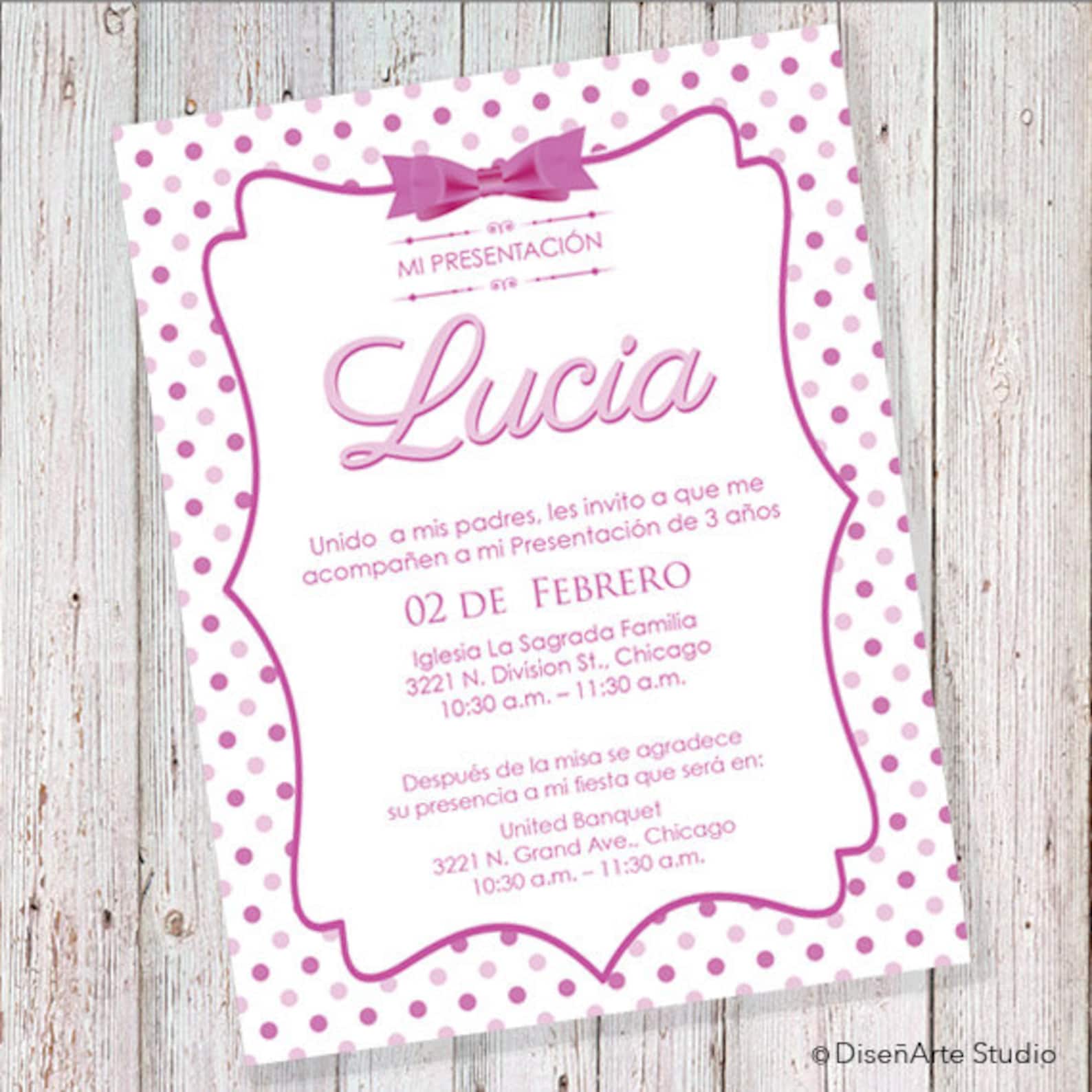 Presentación de 3 años-invitación rosa/azul (también puede ser