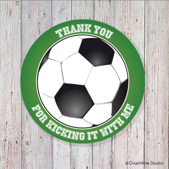 Soccer Birthday - 2" Round Thank You Labels (INSTANT DOWNLOAD)