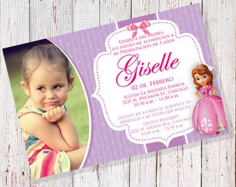 Sofia the First - Presentación de 3 Años  (English/Spanish: can also be worded for a birthday party) (DIGITAL FILE)