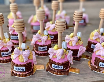 12 Hunny Pot cake pops, Pooh Inspired honey pots, Winnie the Pooh hunny pots