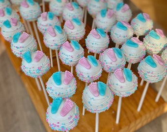 Gender Reveal Cake Pops, Baby Shower Cake Pops