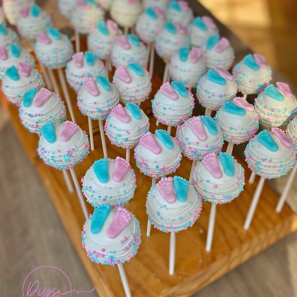 Gender Reveal Cake Pops, Baby Shower Cake Pops