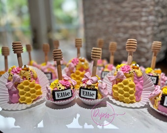 Hunny Pot cake pops and Rice Krispy treat Bundle, Pooh Inspired honey pots, Winnie the Pooh hunny pots