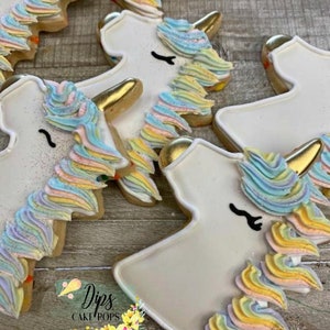 Unicorn sugar cookies, Rainbow sugar cookies, custom cookies, unicorn party package, unicorn party image 4