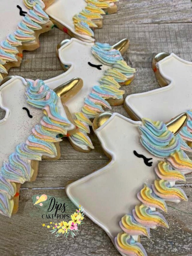 Unicorn sugar cookies, Rainbow sugar cookies, custom cookies, unicorn party package, unicorn party image 4