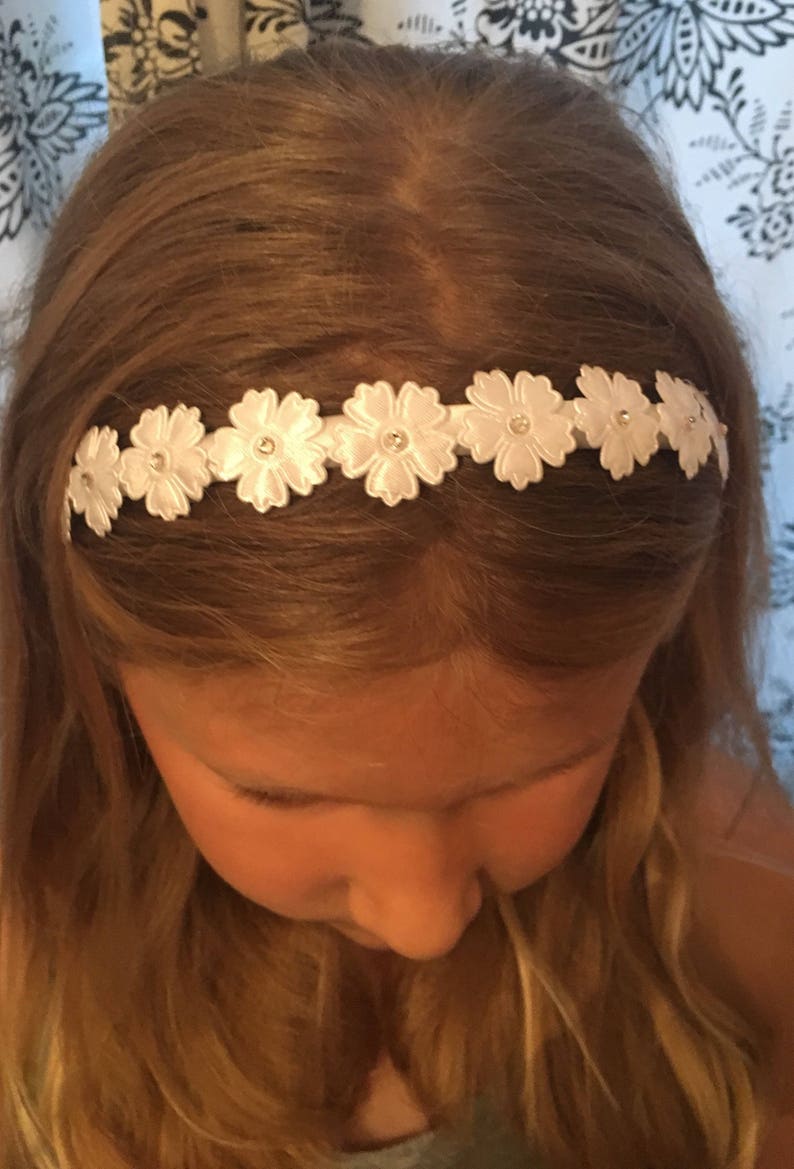 Bridal Bridesmaid hair accessories Communion Headband Floral Hairpiece White Bridesmaid hair band flower girl accessories Wedding