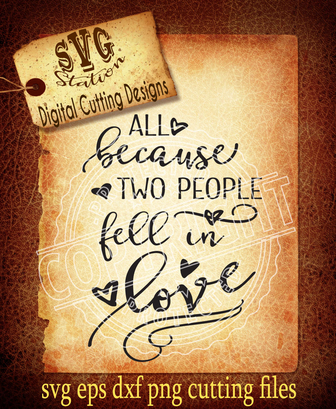 All Because Two People Fell In Love Svg Love Svg Heart Svg Dxf Etsy