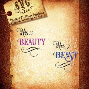 Su belleza su bestia Svg Svg la bella bestia svg camiseta Copa de Svg SVG DXF PNG y Eps instantáneo descargar Digital Vector cortar archivo silueta Cricut