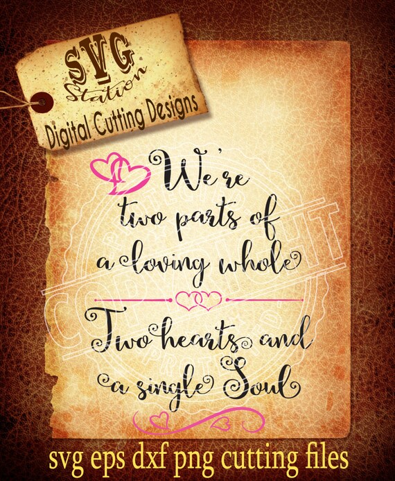 Two Hearts One Soul Svg Valentine Svg Heart SVG DXF PNG ...