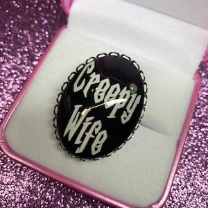 Creepy Wife Large PLATINUM SILVER Ring