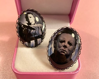Michael Myers Large Gunmetal Ring