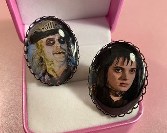 Beetlejuice / Lydia Large PLATINUM SILVER  Ring