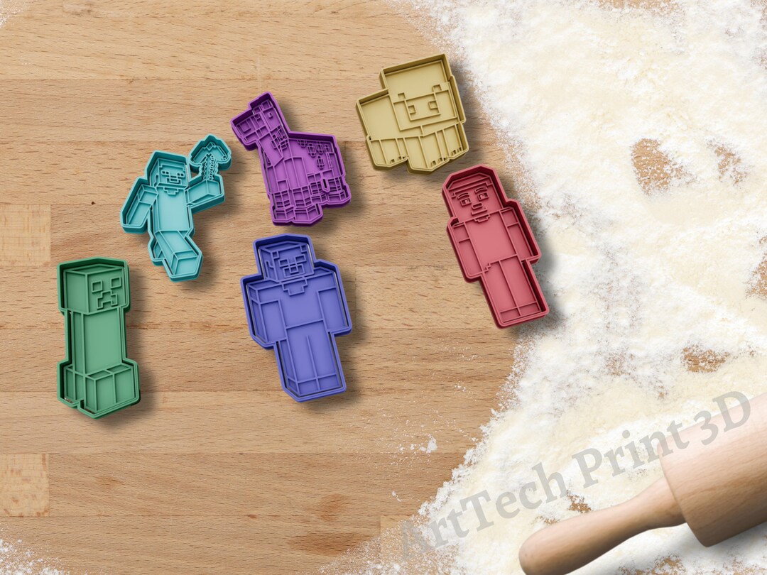 Minecraft Cookie Cutter With Icing Stamp Embossers Set of 6 - Etsy