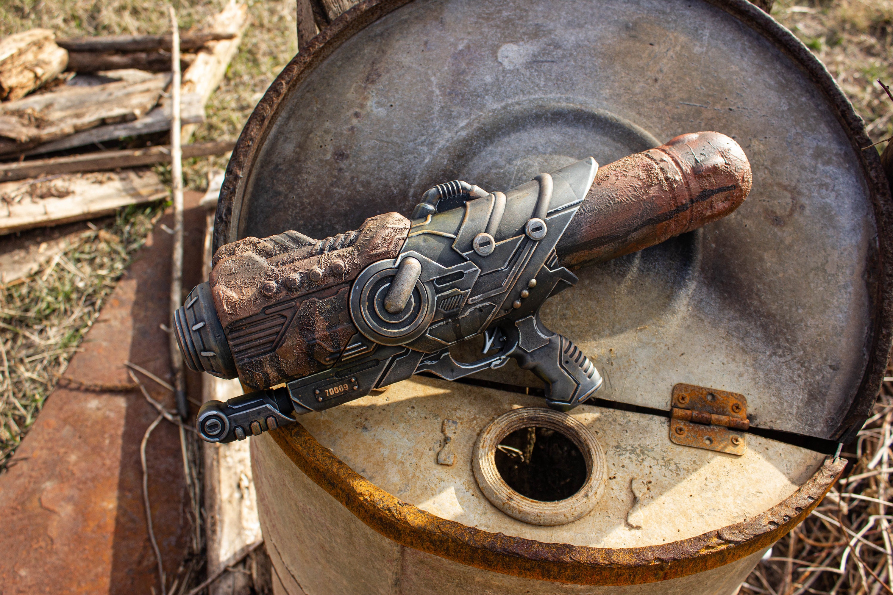 Apocalyptic cosplay big rust water gun. Prop LARP toy gun Etsy