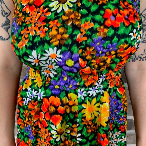 Bright Colourful Floral Mini Halter Dress - image 6