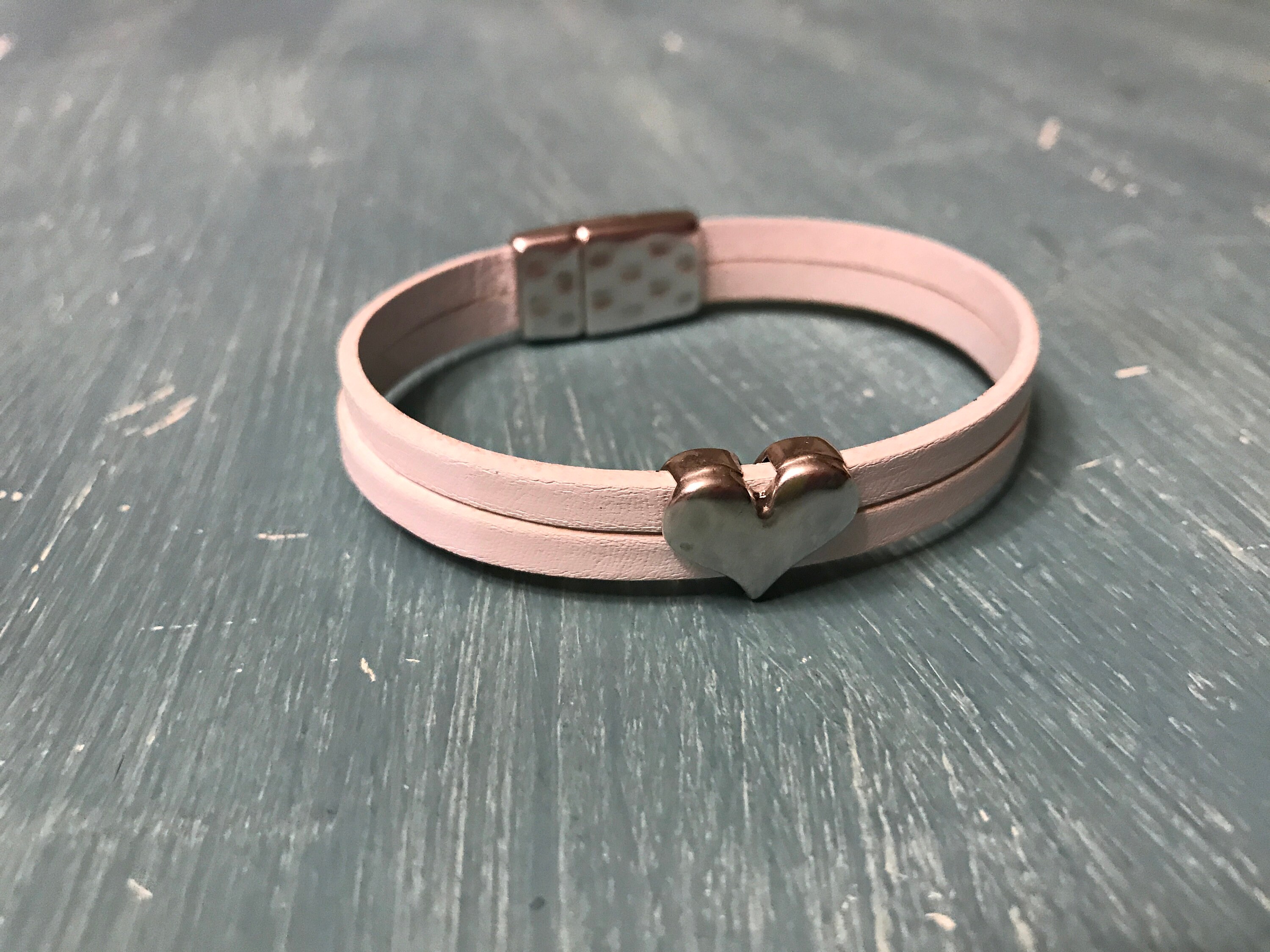 Classic Leather Bracelet with sterling sliders and magnetic | Etsy