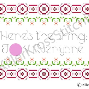 My Favorite Murder Cross Stitch Here&#39;s the thing Pattern **INSTANT DOWNLOAD** embroidery needlepoint Murderino art digital pattern
