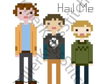 The Boys **INSTANT DOWNLOAD** kruissteek borduurnaaldpunt Laatste Podcast aan de linkerkant Hail Satan kunst digitaal patroon