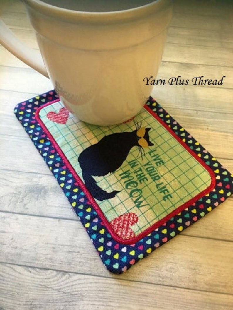 ITH Blank Mug Rug Embroidery Design Etsy