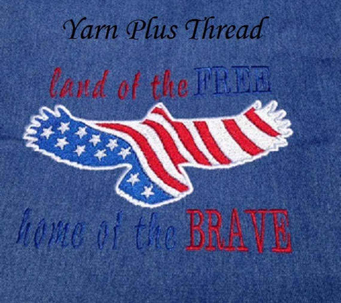 Land of the free home of the brave embroidery design  etsy Land of the free home of the brave embroidery design  etsy