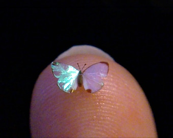 Pearl Morpho, Micro Miniature Butterfly, Morpho Sulkowskyi, Dollhouse Scale, 1:12, 1/4" Wingspan, 6mm, AdoreMini