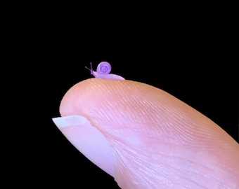 JUMBO Mini Purple Garden Snail, 2mm Shell, Handmade 1:6 Scale Miniature Snail, The Perfect "It's Nothing Big" Gift