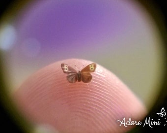 Common Wood Nymph, Micro Miniature Butterfly, Cercyonis Pegala, Dollhouse Scale, 1:12, 5/32" Wingspan, 4mm, AdoreMini