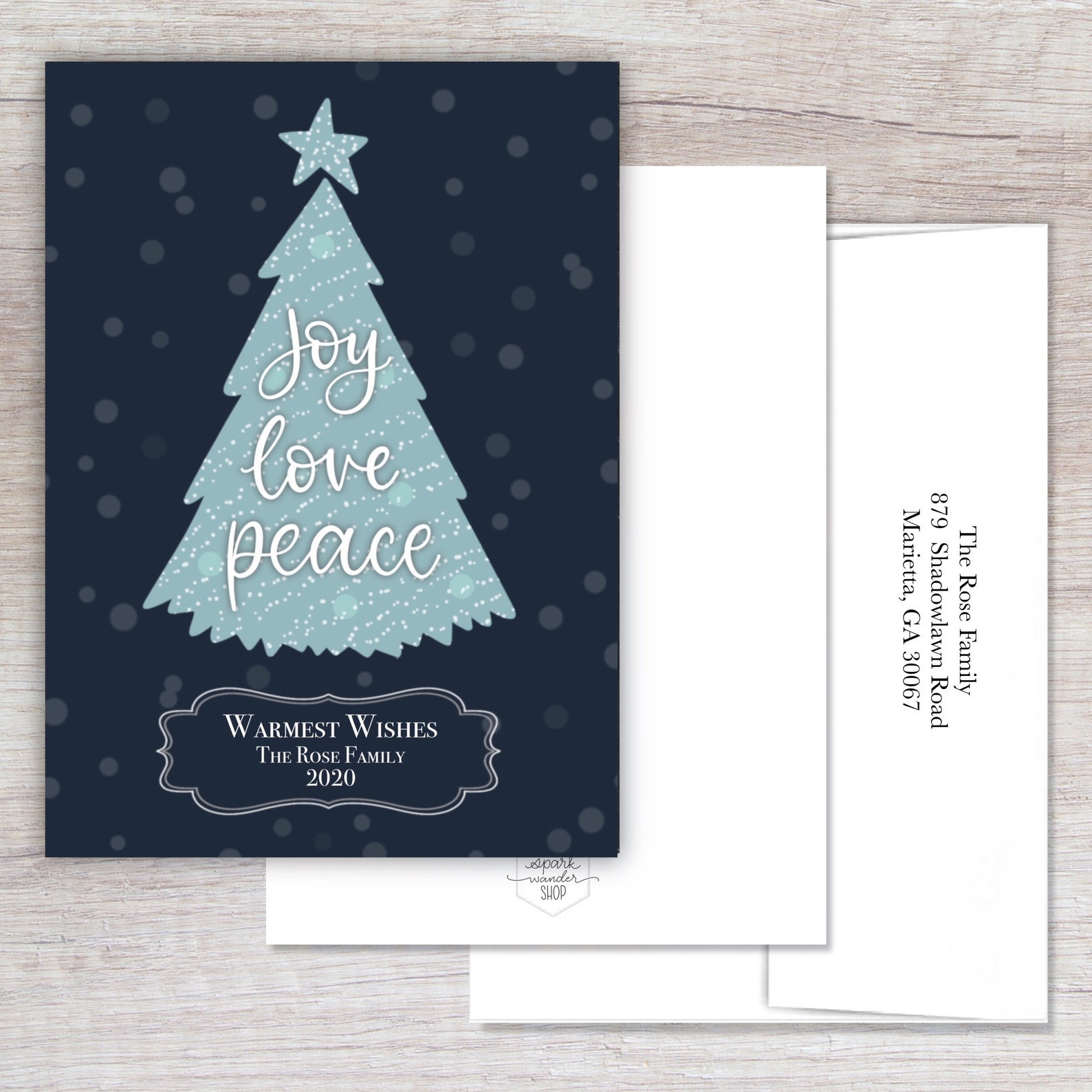 Non-photo Custom Christmas Cards Holiday card Printed | Etsy