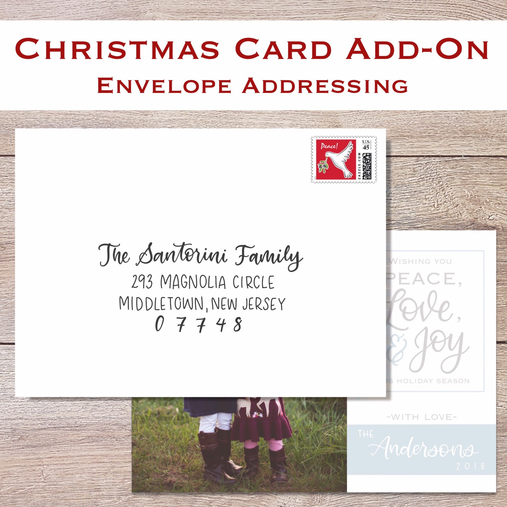 ADD ON Envelope Addressing For Christmas Family Photo Cards Etsy