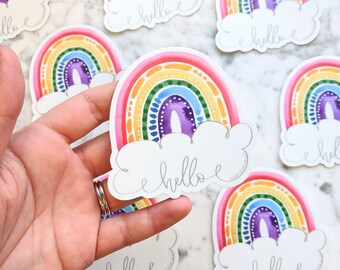 Rainbow vinyl sticker, rainbow sticker, vinyl watercolor sticker, watercolor rainbow sticker, vinyl sticker, watercolor rainbow