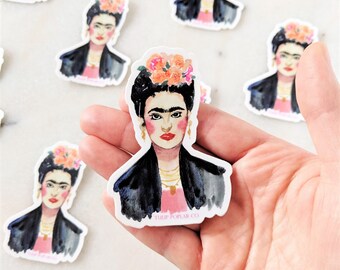 Frida Kahlo sticker, Frida sticker, vinyl watercolor sticker, watercolor Frida sticker, vinyl sticker, Frida Kahlo