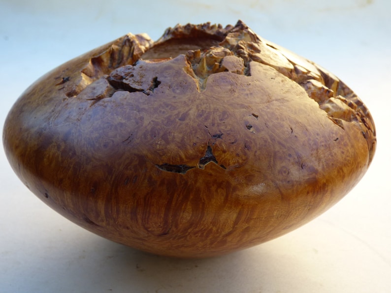 Turned Maple Burl Natural Edge Bowl image 1