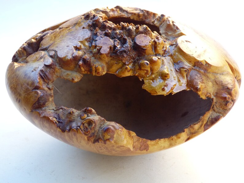 Turned Maple Burl Natural Edge Bowl image 2