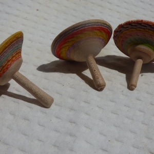 Wood spinning Top set of 3 (Decorative texture)