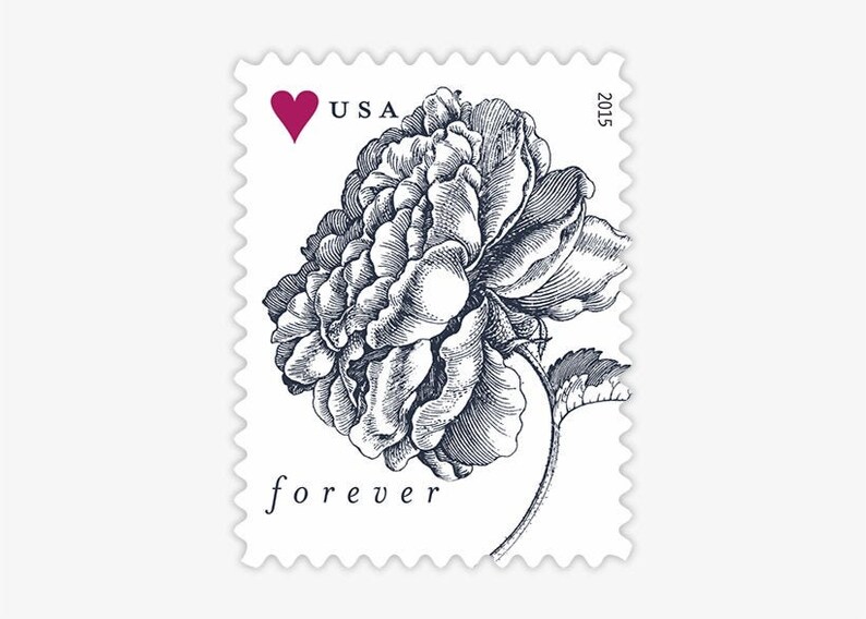 USPS Vintage Rose Forever Stamps Postage Stamps for Wedding Etsy