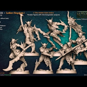 Bald Triton/Sea Elf 6 options for Male and Females sized Medium for Dungeons and Dragons 5e