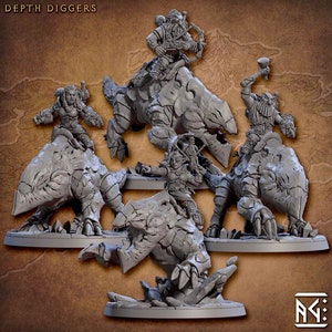 Gnome Riders | Artificers | Optional Hats | Riding Bulettes | Svirfneblin | Deep Gnome | Sized for DnD 5e