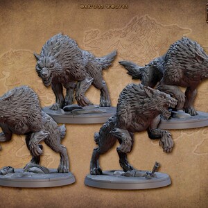 Wolf Miniatures, Sized Large for DnD 5e