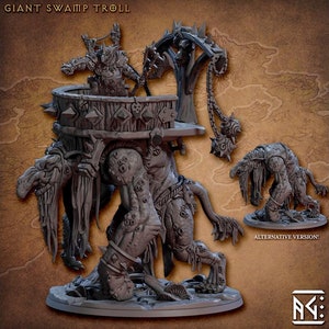 Gargantuan Swamp Troll with Platform Option, Sized for DnD 5e
