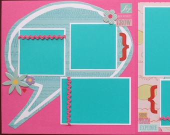 Girl Talk - School Days - Best Friends - Double Page Scrapbook Layout - Premade Two Page Scrapbook 12X12