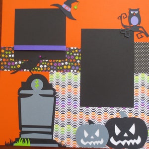 Halloween - Spooky - Trick Or Treat - Double Page Scrapbook Layout - 12X12 Premade Page
