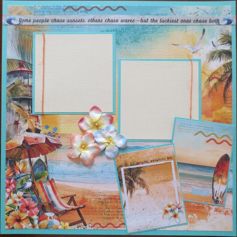 Beach Scrapbook Layouts - Etsy